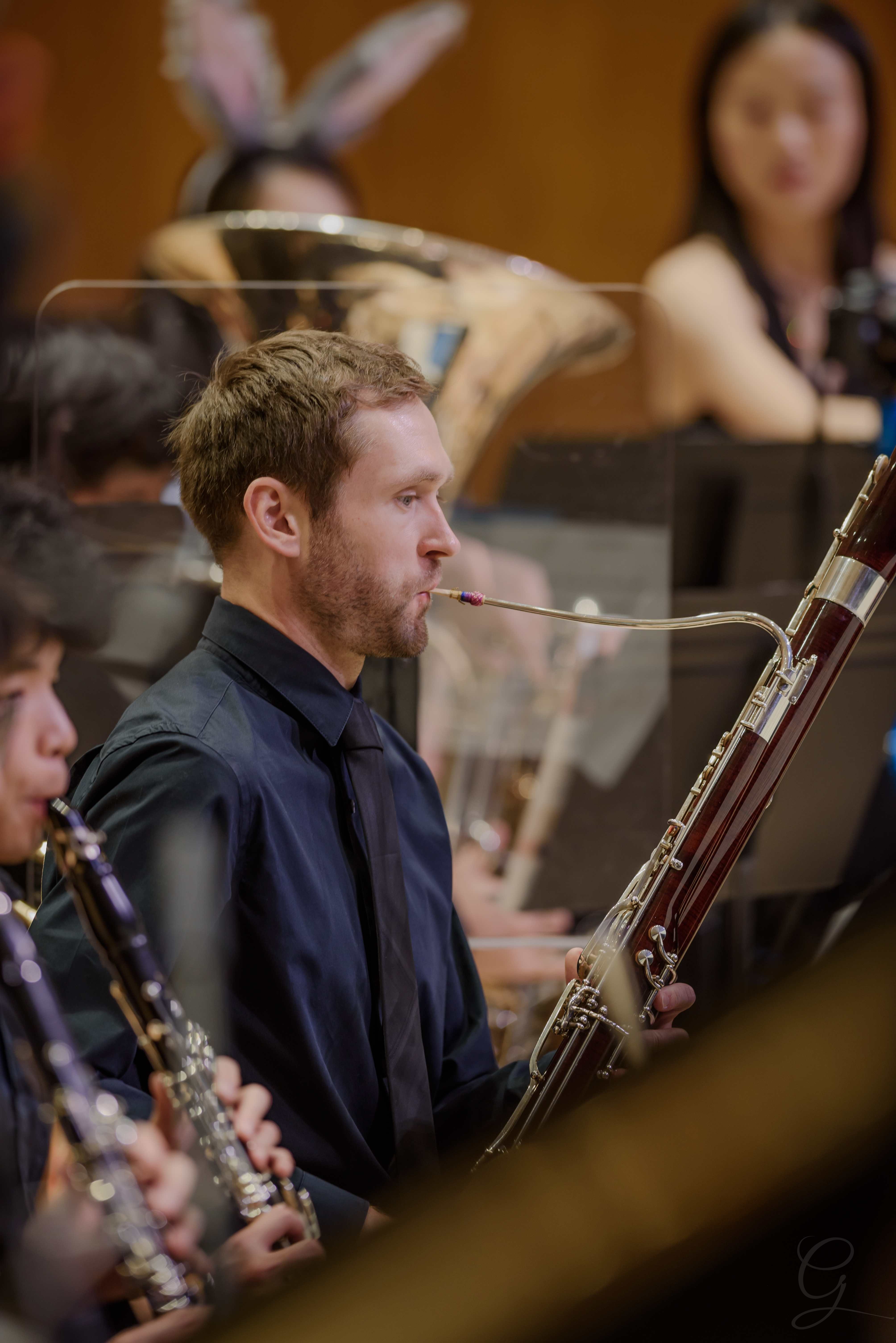 Bassoonist performing with the GG Orchestra